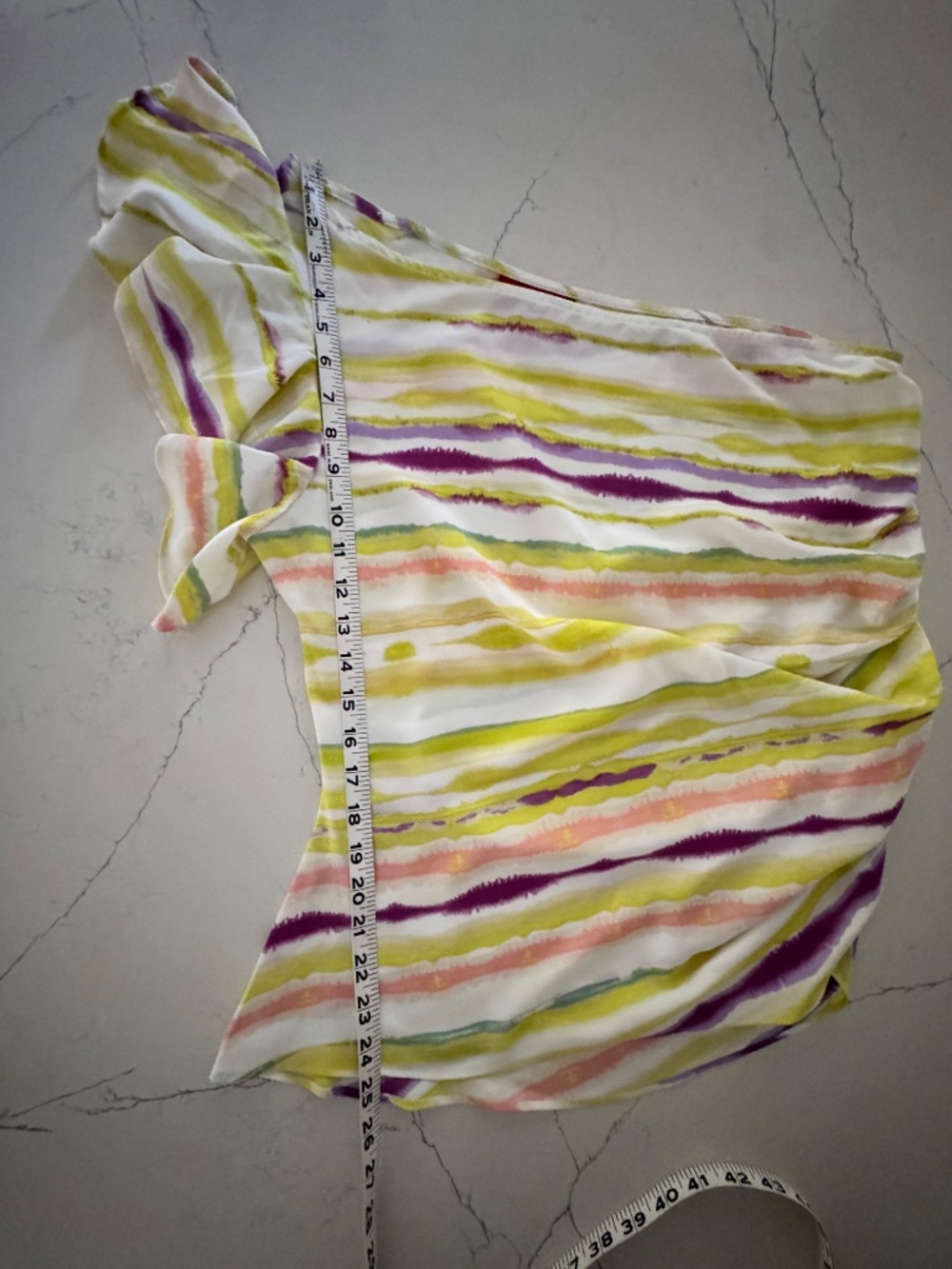 Jennifer Lopez Yellow Pink Asymmetrical one shoulder  Blouse XL - Picture 7 of 7